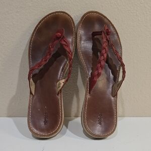 OluKai Women's Sandals with Braided Red Straps